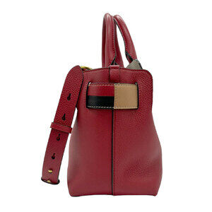 Burberry Leather Handbag Red Bag Shoulder